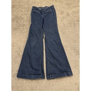 Pilcro Dark Blue Flared Ankle Jeans
